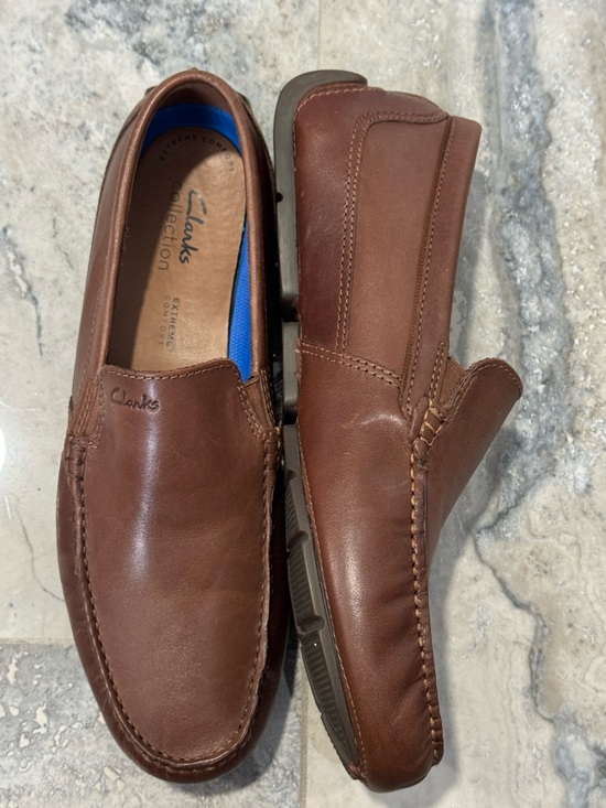 Clarks Other - NWOT Clarks Brown Leather Slip-On Loafers for Men